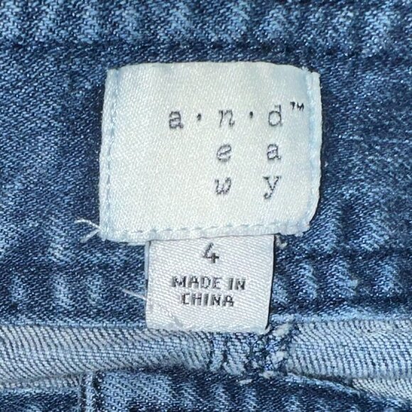 Denim Skirt Button Snap Front Mini Skirt Two Pockets A New Day Size 4 - Picture 7 of 8